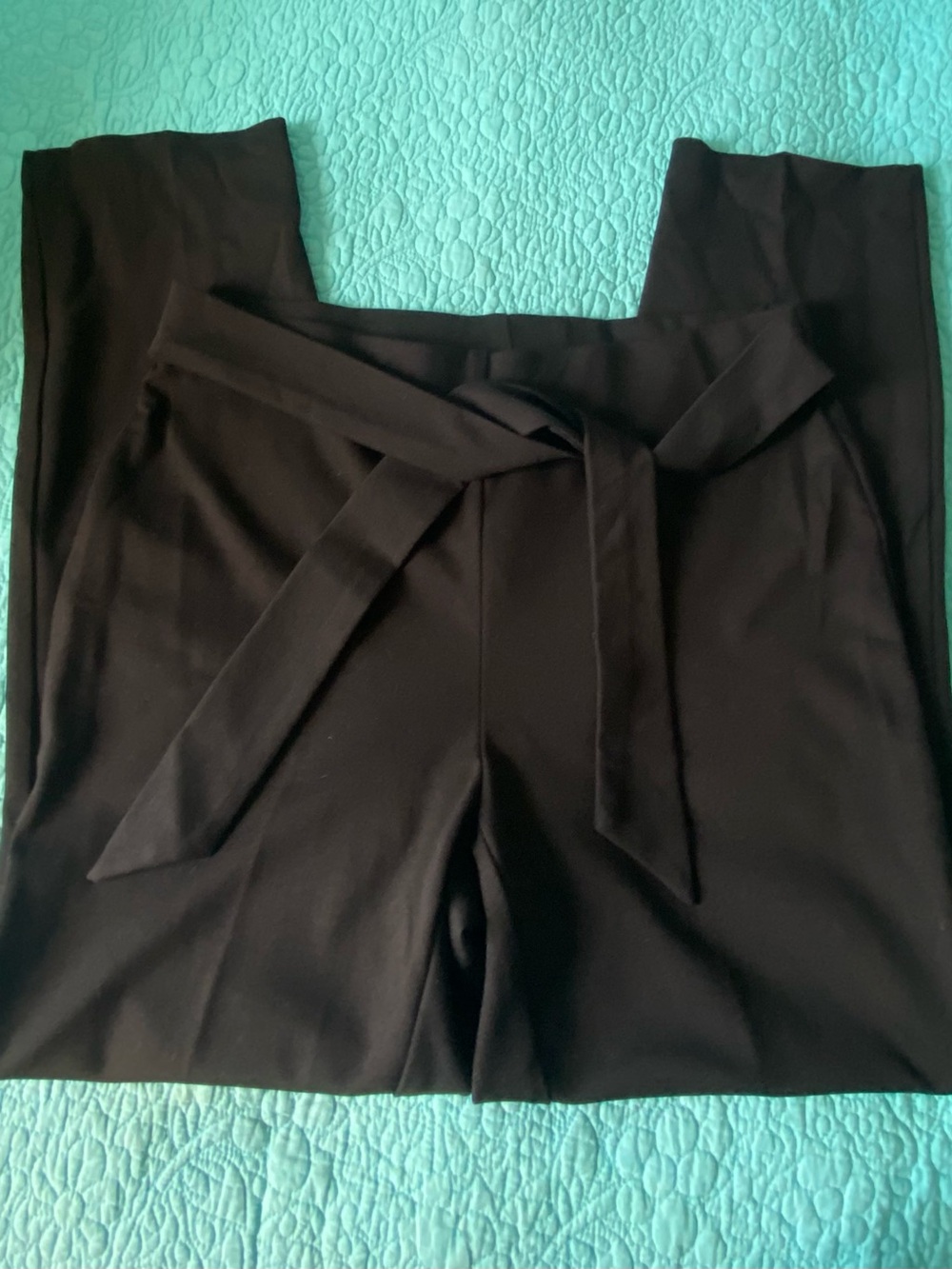 Jules & Leopold Black High-Rise Tie-Waist Skinny Pants - Picture 2 of 6